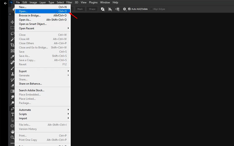 Open the Image in Photoshop